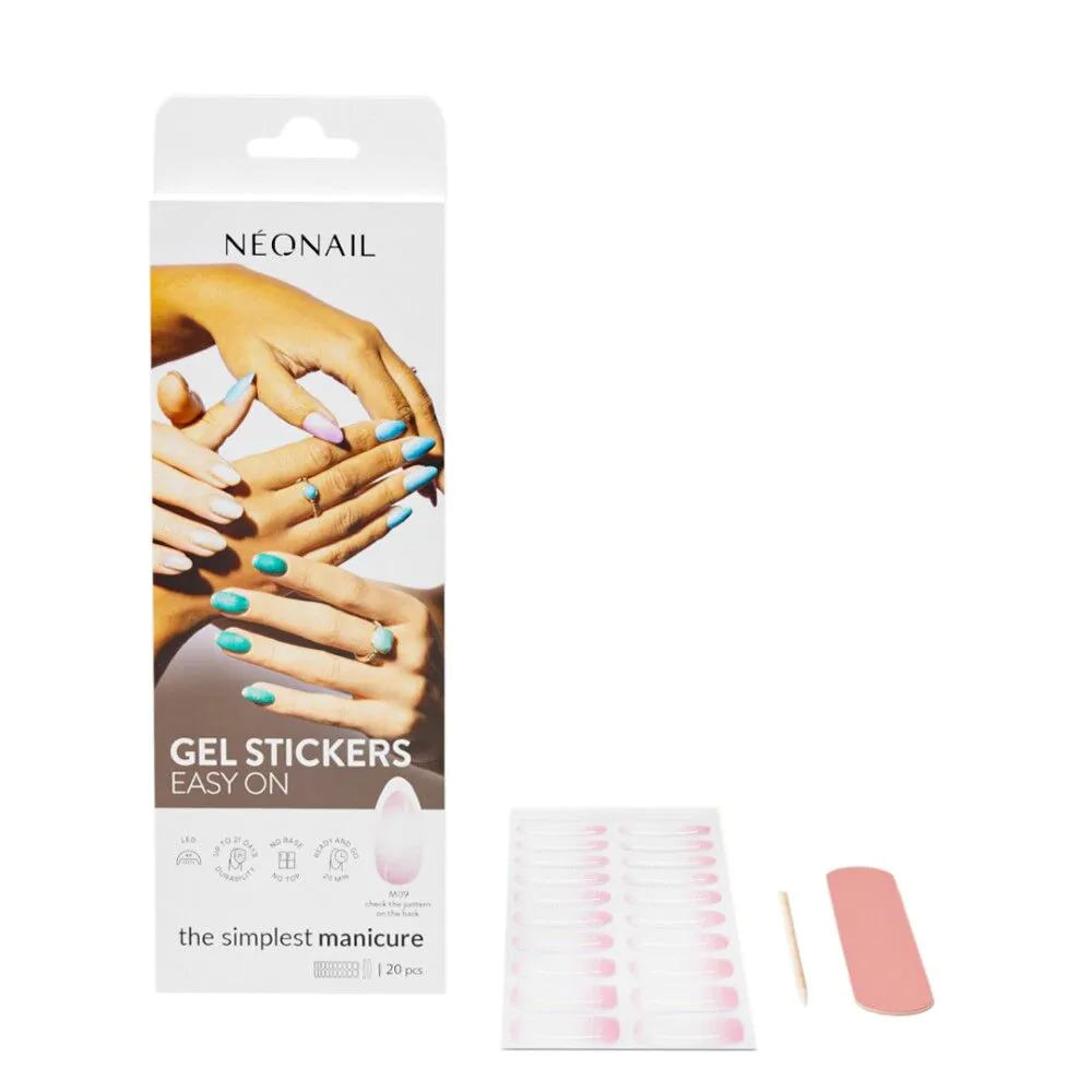Neonail Gel Stickers Easy On Naklejki hybrydowe M09 20szt