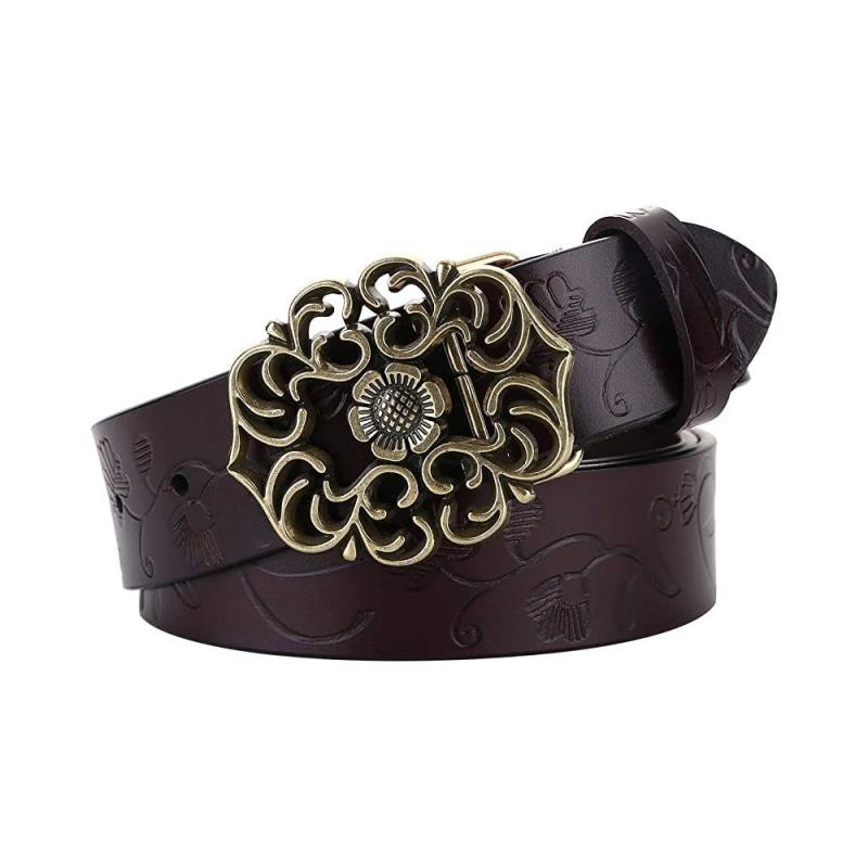 Ceinture en cuir pour femme, idéale pour une tenue habillée ou un jean. Ceinture vintage en cuir véritable, large ceinture, par ALAIX.