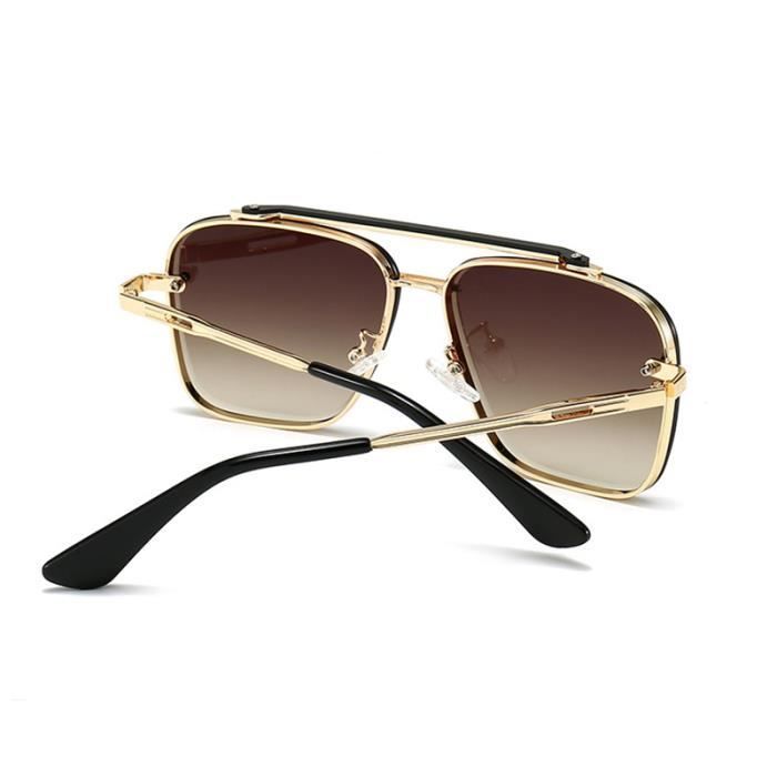 Gafas de sol SHARPHY para mujer, montura grande, estilo moderno, color marrón, metal, ideales para conducir, practicar deportes y viajar. Protección UV.