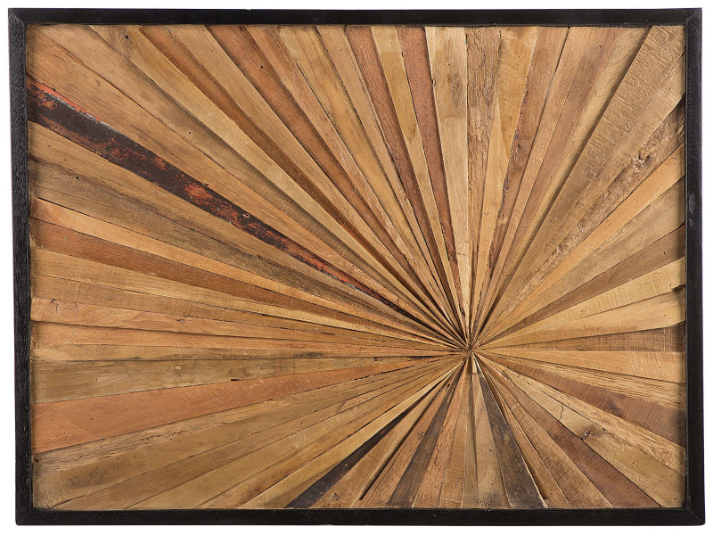 Dekoracja ścienna 60 x 80 cm drewno tekowe