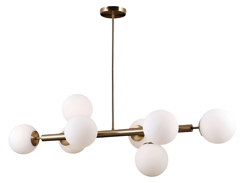 Lampa wisząca Raddi 8-punktowa stalowa biało-złota