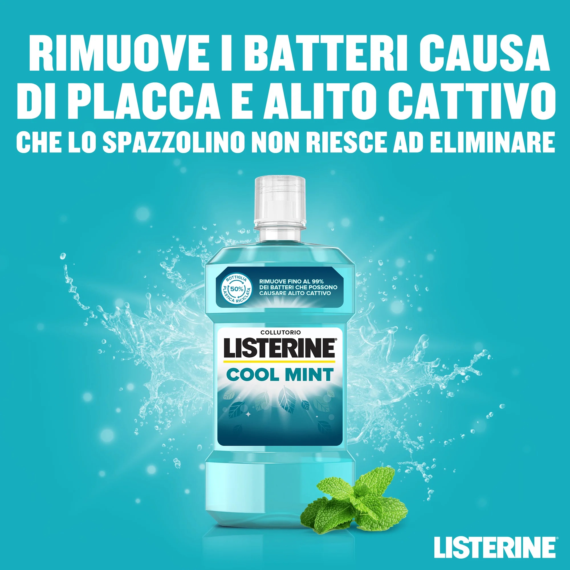 LISTERINE Listerine Coolmint Mundspülung gegen Zahnbelag 500 ml – Atemerfrischer