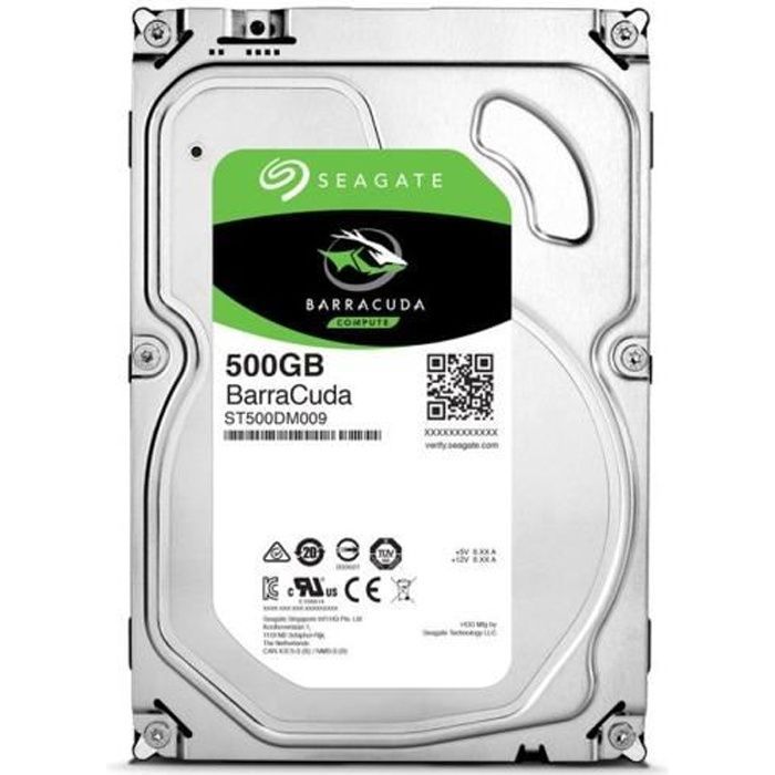 SEAGATE - Disque dur Interne - BarraCuda - 500Go - 7 200 tr/min - 3.5