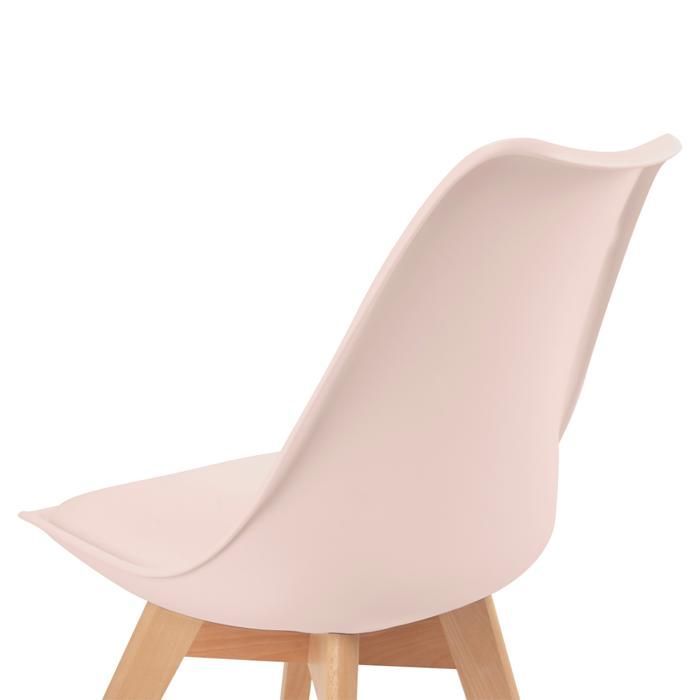 IDMARKET Set of 6 SARA Scandinavian dining chairs in pastel shades of pink, white, light grey (x2), and blue (x2)