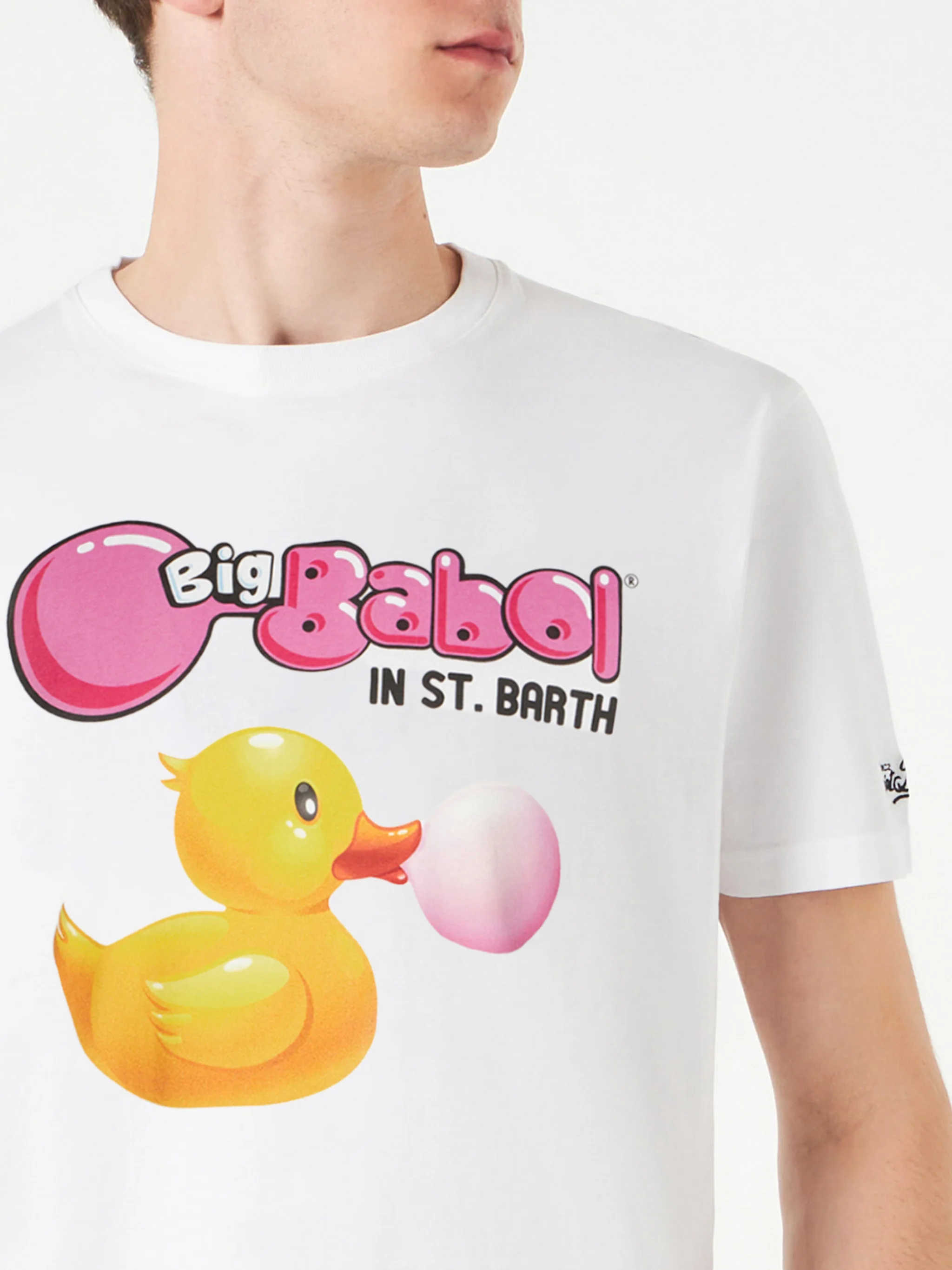 T-shirt da uomo in cotone con stampa papera Big Babol | BIG BABOL® EDI