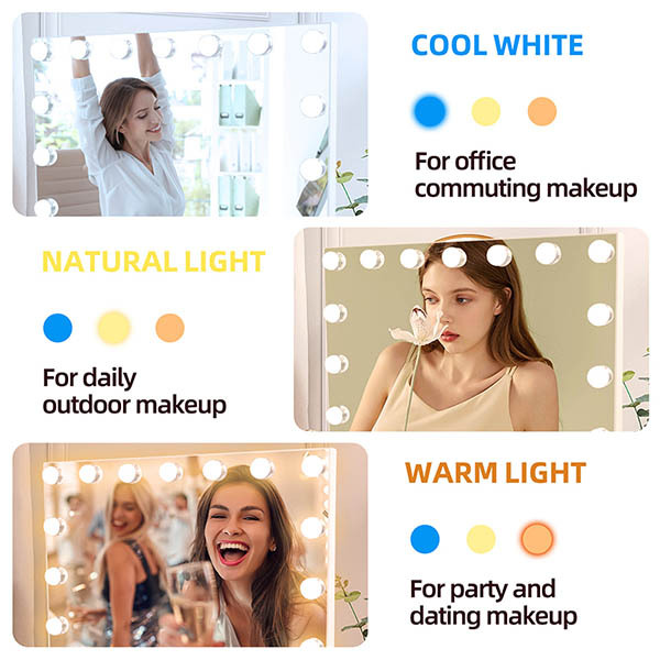 Lexent - Oglindă cosmetică Hollywood cu 15 LED-uri, 58x46cm, MT005846-1