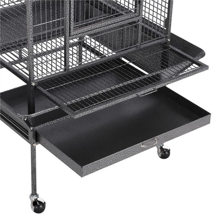 Jaula para pájaros de 81 x 76 x 174 cm para periquitos, cacatúas, loros y canarios - Metal - con zona de juegos - Yaheetech