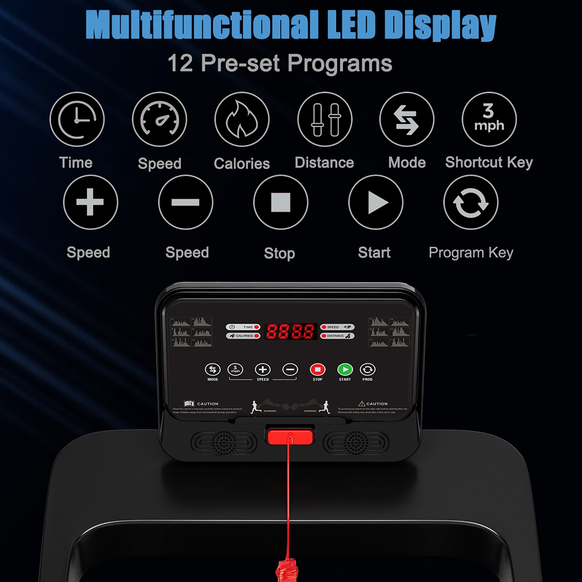 Elektrický běžecký pás SuperFit 2,25 HP s ovládáním přes aplikaci pro