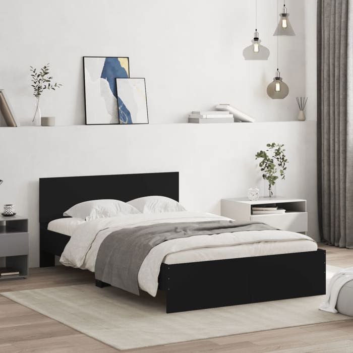 BEST Volwassenenbed/Lattenbodem Zwart, Bedframe - zonder matras - zwart 120 x 190 cm Nov712784