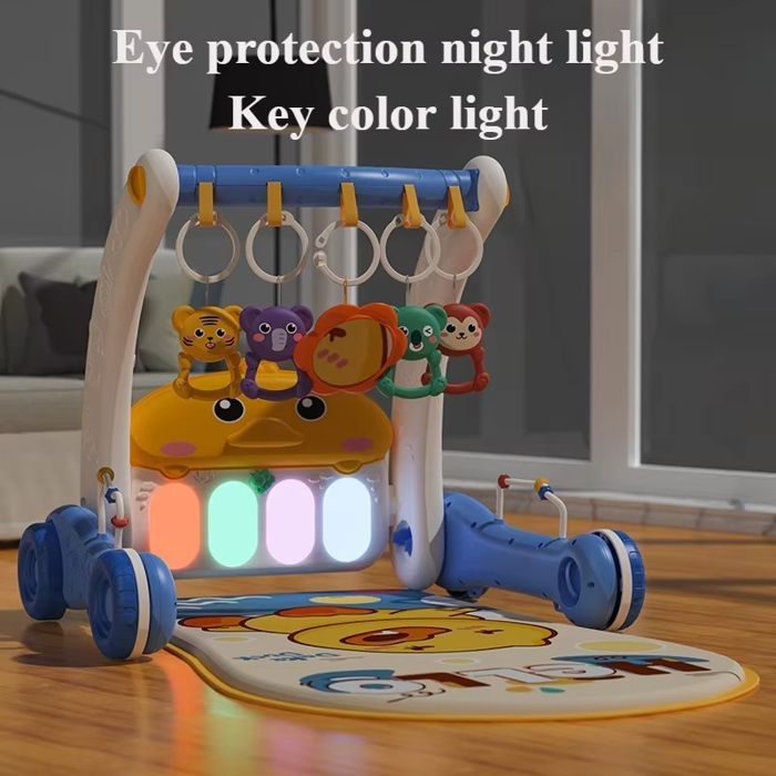 Andador para bebés, alfombra de juegos, mesa de actividades y andador con luces y música, educación infantil.