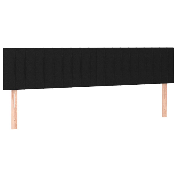 Wezgłowie Czarny 200 x 5 x 78/88 cm Tkanina vidaXL