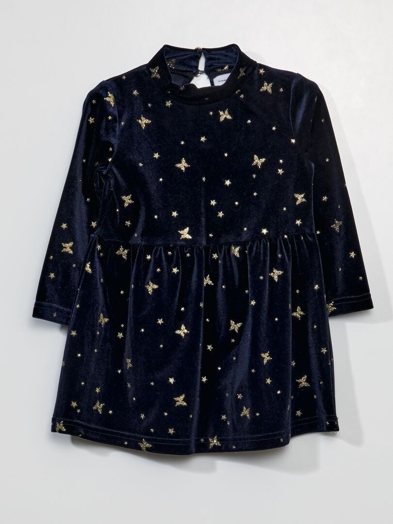 Vestido evasê 'Name It' - AZUL