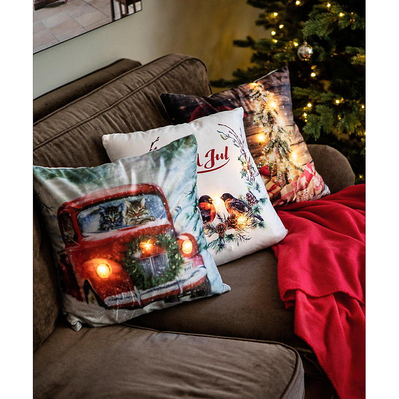 Hjemmepute 45x45 cm med LED-lys, naturlig motiv