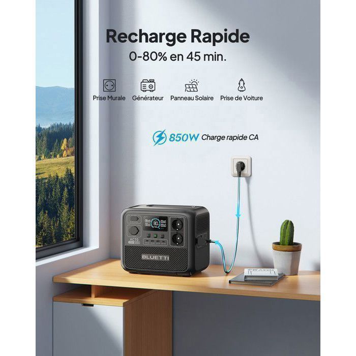 [Bluetti Oficial] Estación eléctrica portátil BLUETTI AC70 1000W/768Wh, batería LiFePO4, generador solar para camping y hogar.