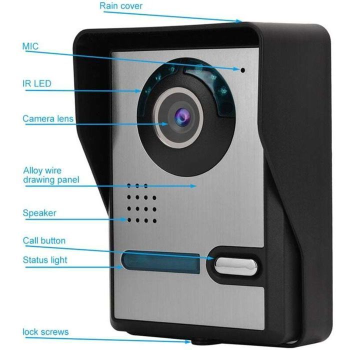 Visiophone Connecté Kit Interphone Vidéo Filaire avec écran Couleur 7