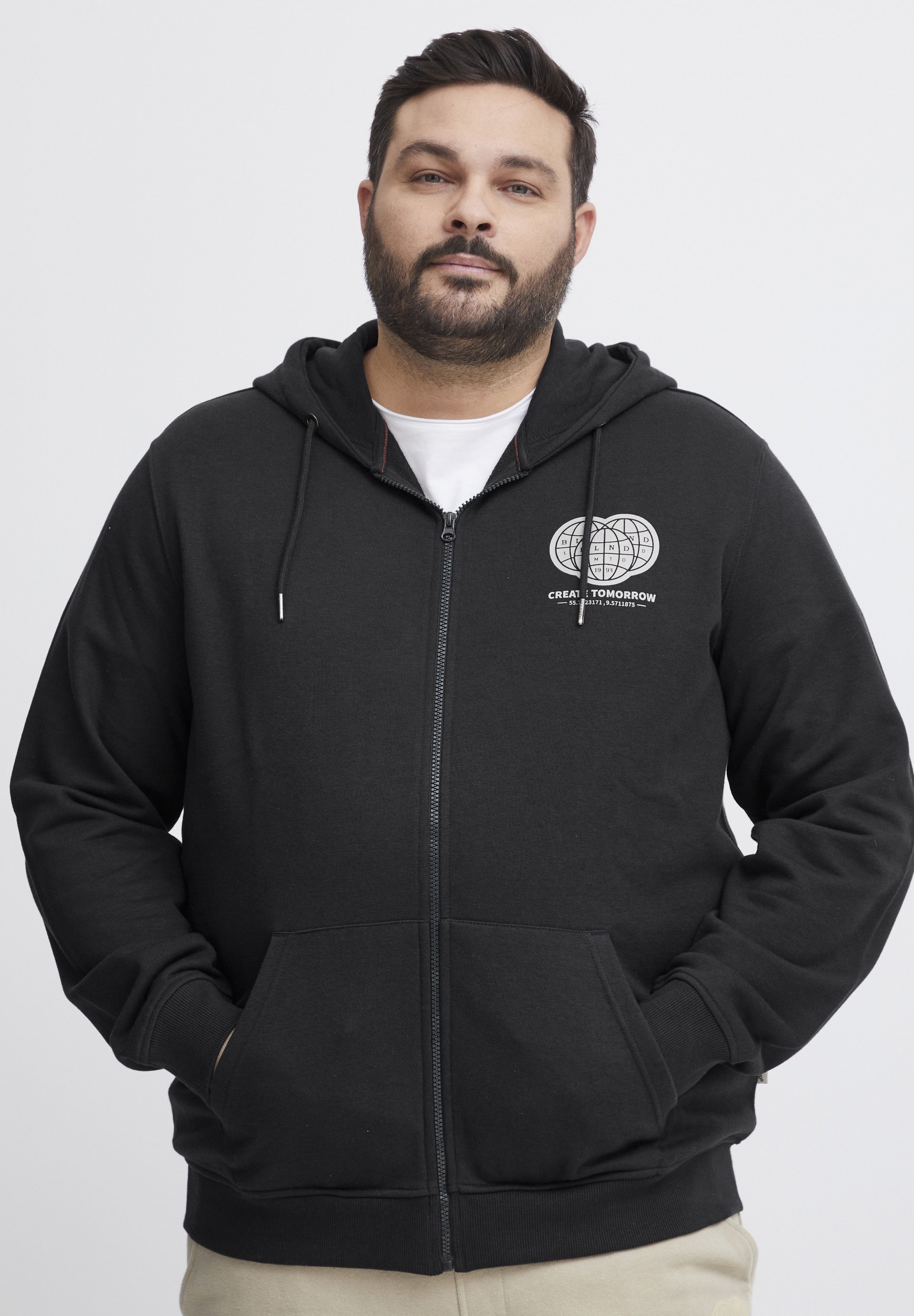Blend BHBSWEATSHIRT - Pulover z zadrgo - črn