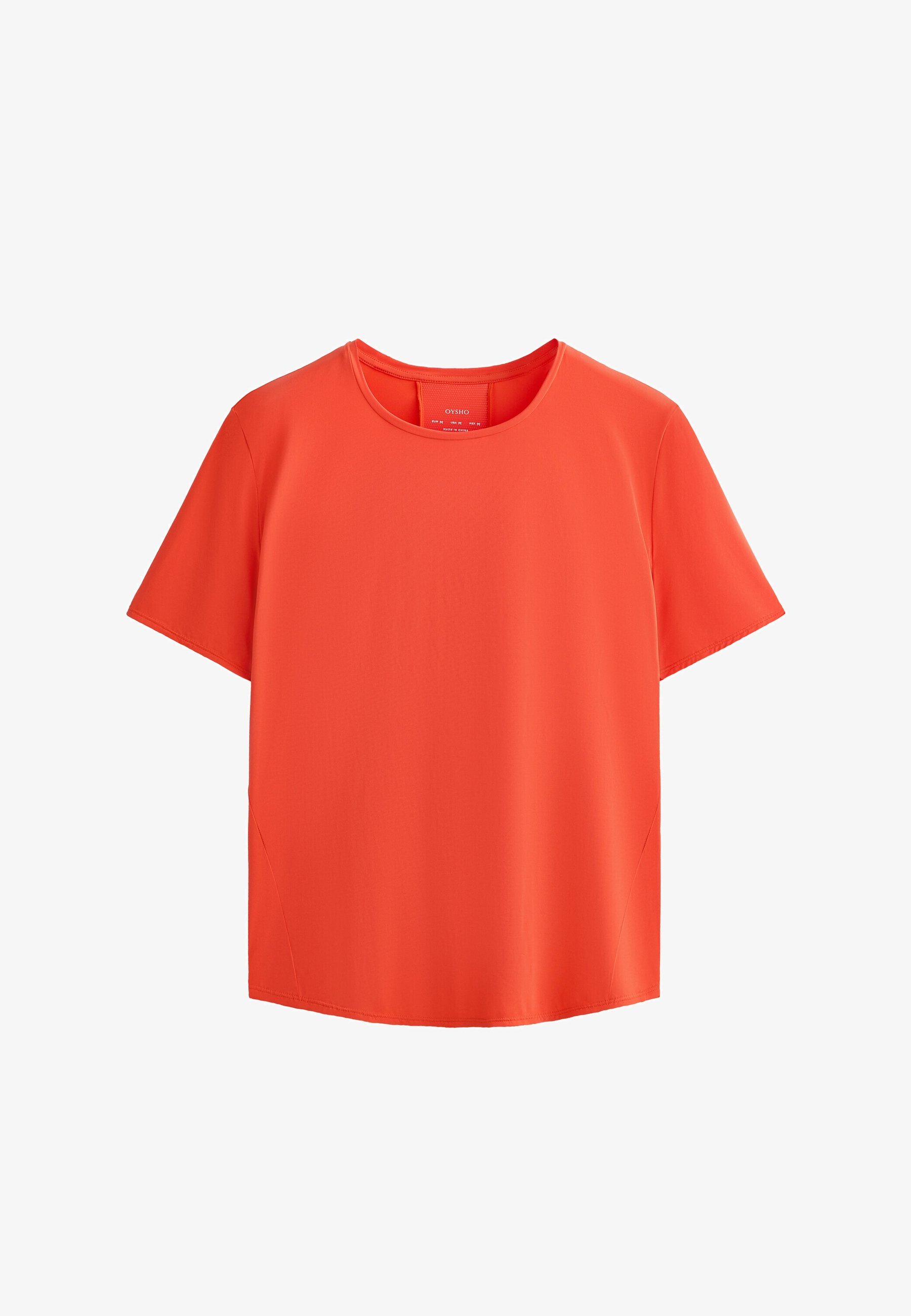 OYSHO KURZARM-TECHNIKSHIRT - Basic-T-Shirt - meliertes Orange