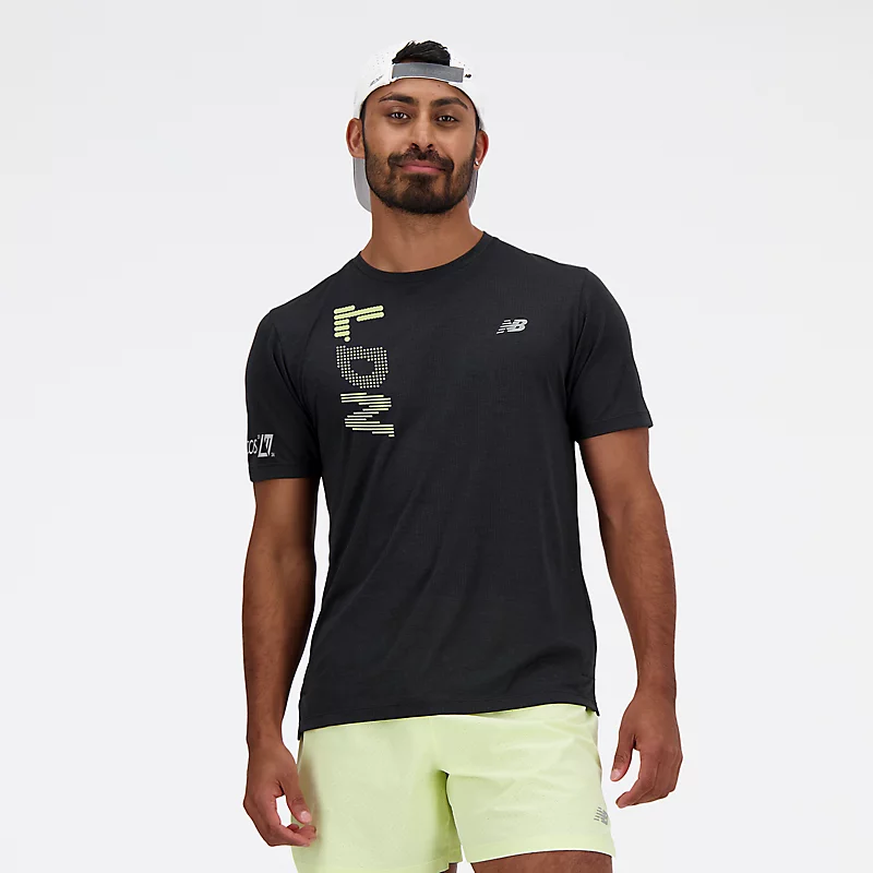 Camiseta masculina NB Athletics Run London Edition – PRETA