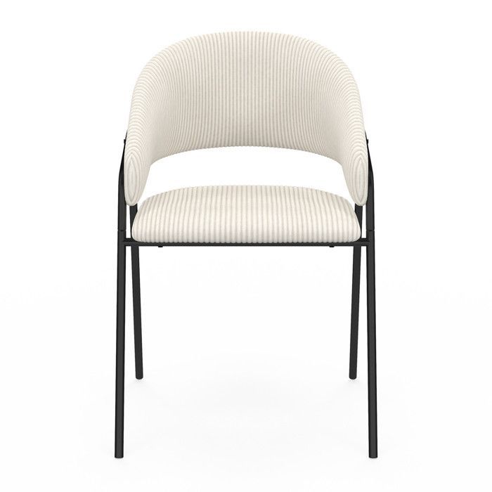 IDMARKET Lot de 2 chaises de salle à manger VINI en velours côtelé beige