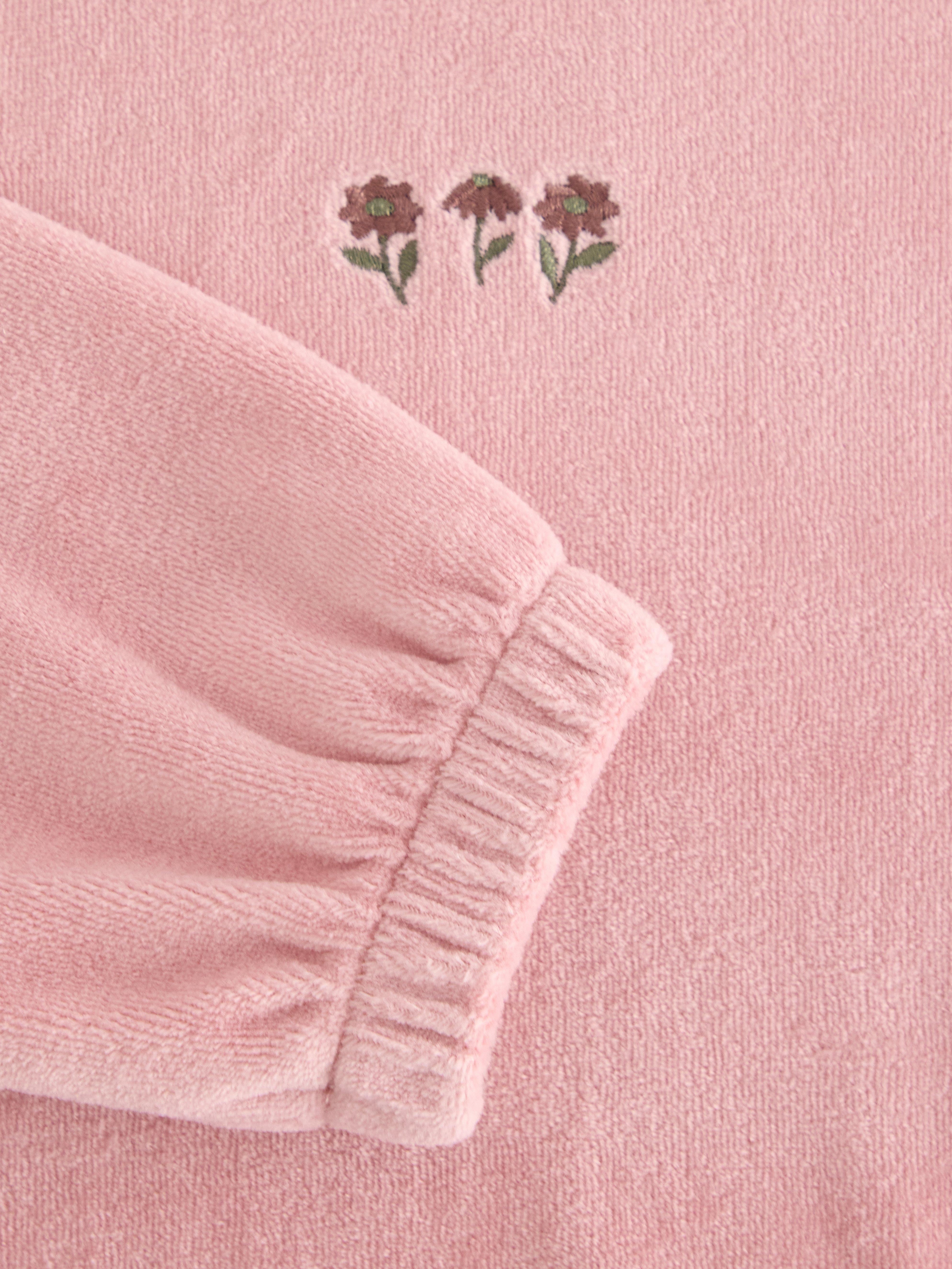 Camiseta extragrande de terciopelo rosa empolvado
