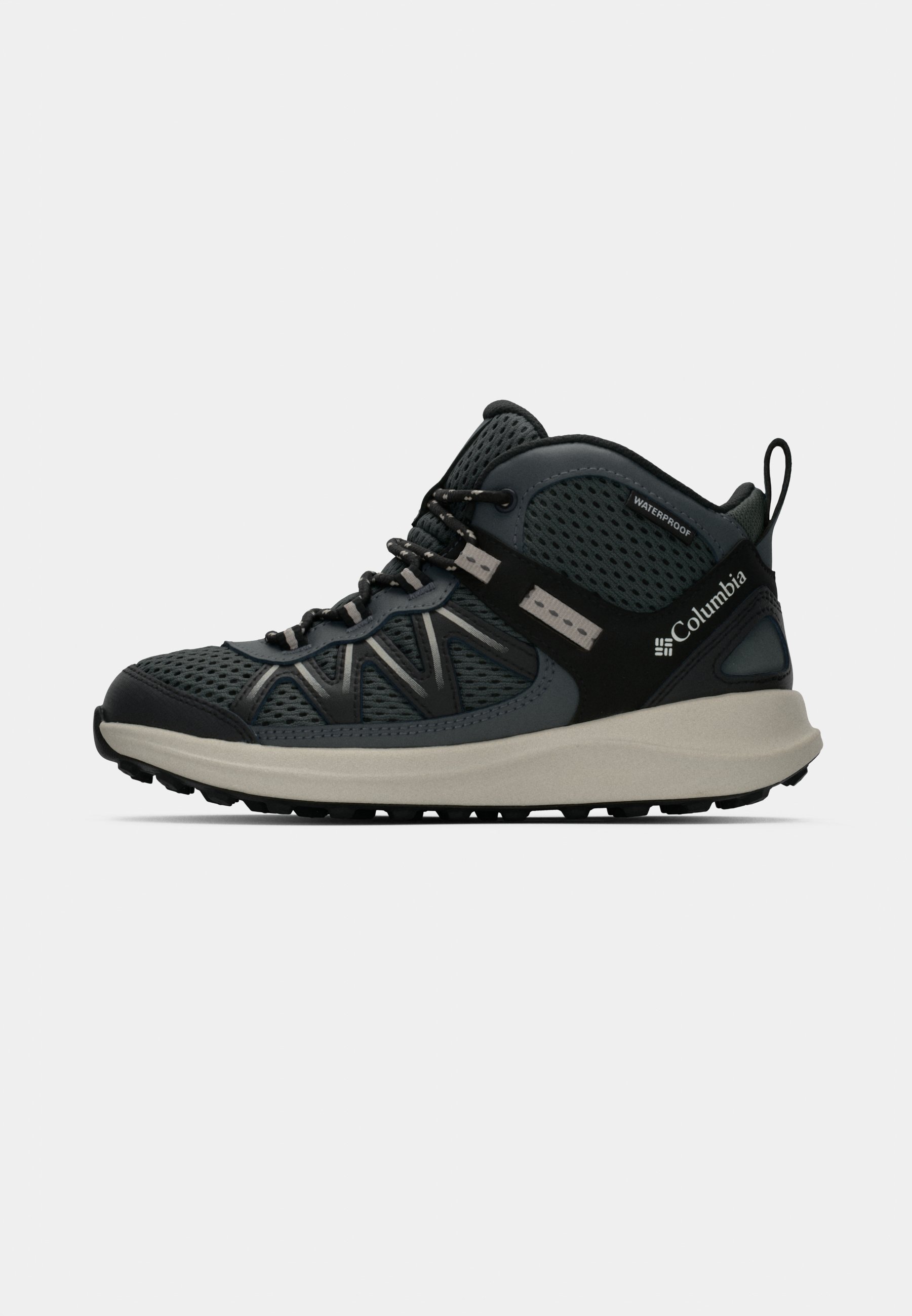 Columbia YOUTH PEAKFREAK RUSH MID WATERPROOF - pārgājienu apavi - melni/grila krāsā