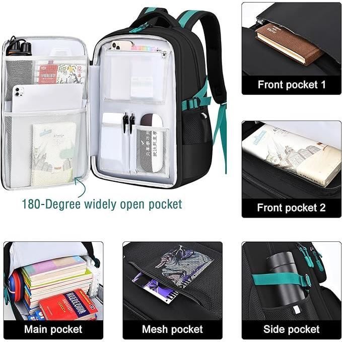 Boys' and Girls' Schoolbag, Primary School, Middle School, Elementary School Backpack, Black