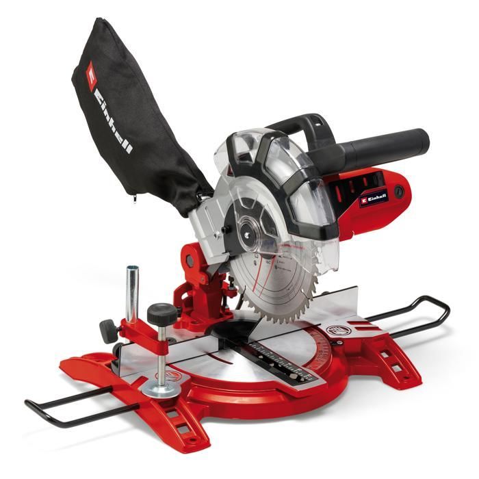 Einhell Scie à onglet TC-MS 2112 (1600 W, Largeur de coupe maximale : 120 mm, Table pivotante, Tête de scie inclinable)