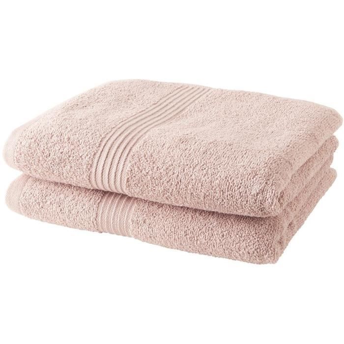 Juego de 2 toallas de baño TODAY, 50x90 cm, 100% algodón - Rosa arena