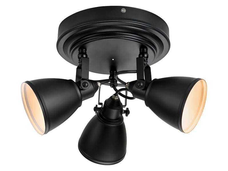 Lampa sufitowa łazienkowa Fjallbacka 3-punktowa metalowa czarna