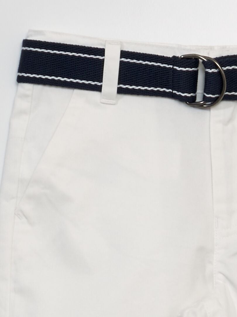 Pantalones cortos chinos tipo bermuda - BLANCOS