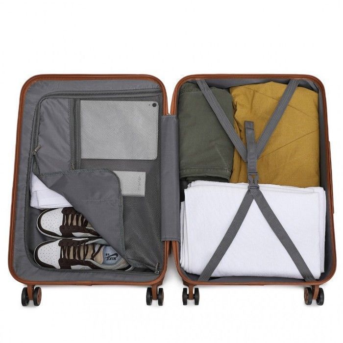 Maleta grande Kono de 76x50x31cm, ABS, maleta rígida de cabina, 4 ruedas, con cerradura.