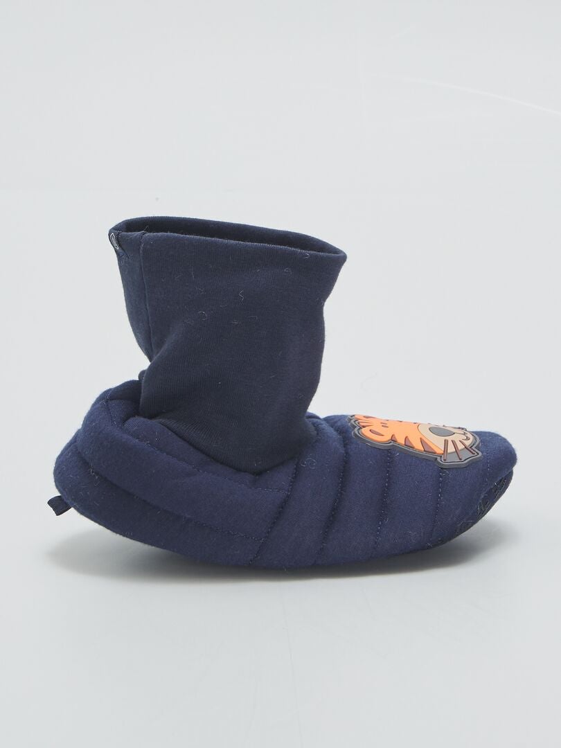 Botas de cano curto com estampa de zebra - AZUL