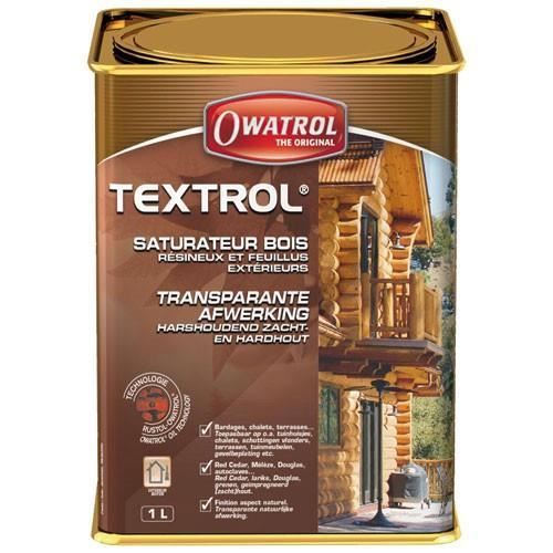 OWATROL TEXTROL Saturateur Bois Extérieur à Base d'Huiles Naturelles Végétales pour Mobiliers de Jardin Bardages Bois Extérieur Inco