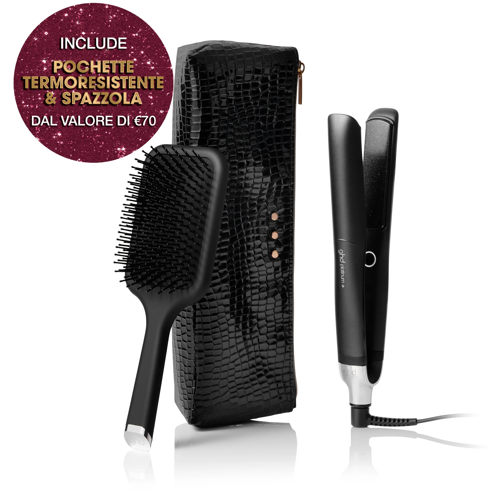 Styler ghd platinum+ Gift Set - piastra per capelli professionale + paddle brush - Cofanetti per Capelli, Piastra Capelli, Spazzole