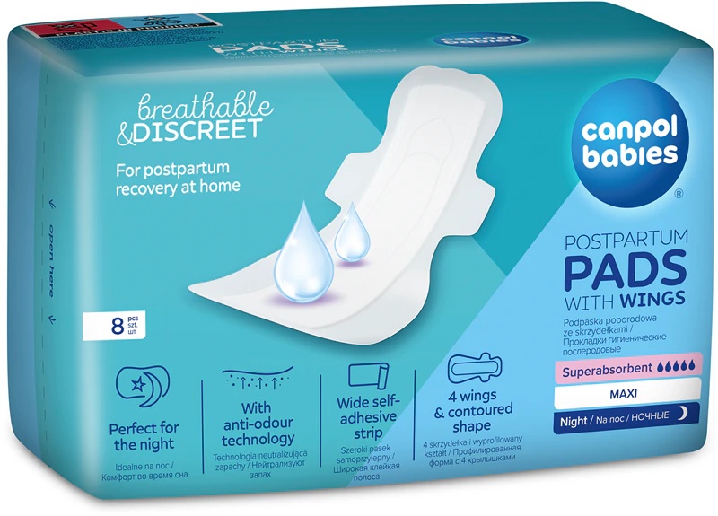 Canpol babies Постпорођајни улошци са крилцима ноћни улошци