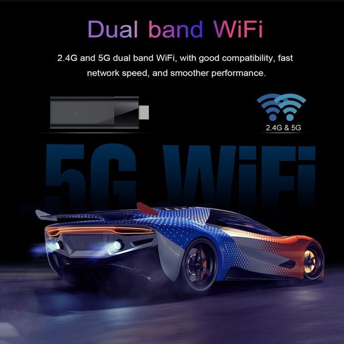 Q6 H313 TV Stick Dual-Band 2G + 8G Android 10 WiFi Multimedia TV Stick con telecomando vocale