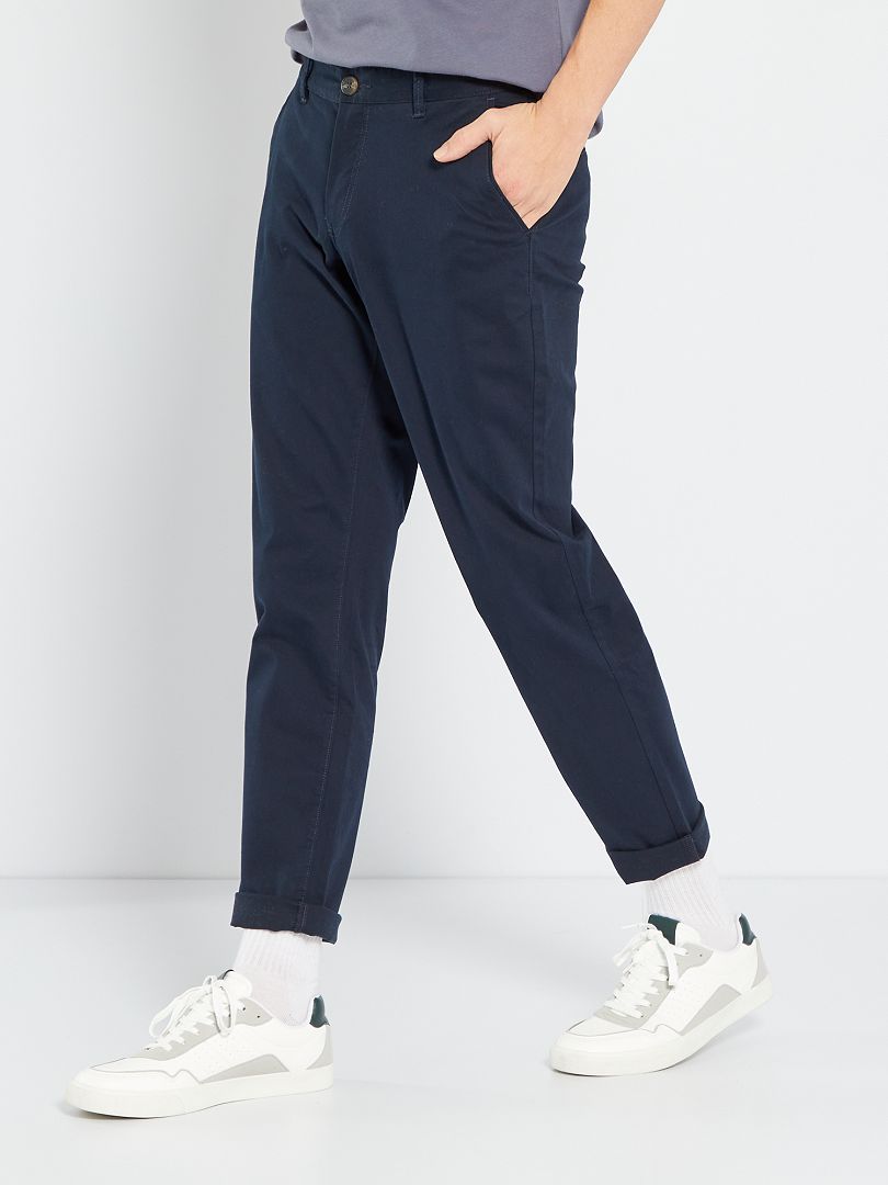 Calça chino de corte regular L32 - azul
