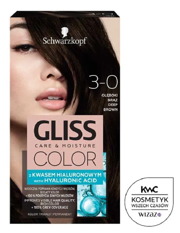 Gliss Color 3-0 Głęboki Brąz Farba do włosów, .