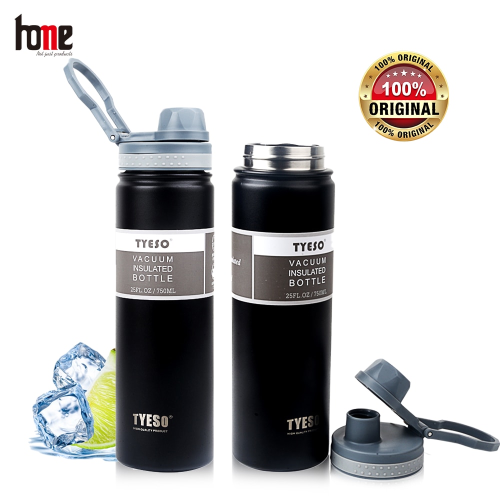 Tyeso Becher Thermoskanne mit Ausgießdeckel, isolierte Edelstahl-Vakuumflasche, Becher, Kaffeebecher für heiße und kalte Getränke