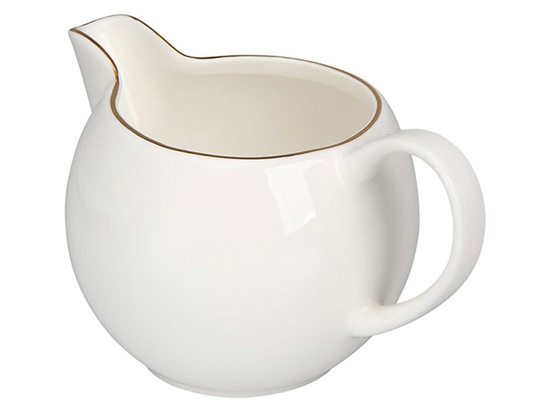 Mlecznik Bella porcelanowy 300 ml biało-złoty