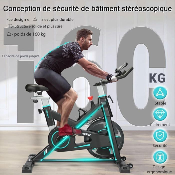 Hometrainer - WENOKER - 312new - Verstelbare magnetische weerstand - Vliegwiel van 13 kg - Maximaal gebruikersgewicht: 160 kg