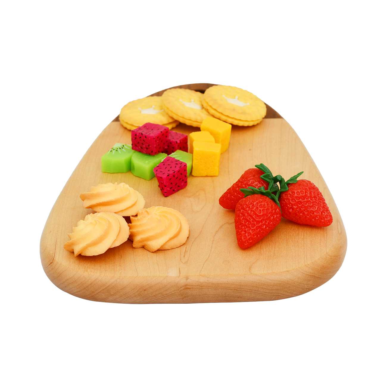 Tabla de cortar mini profesional de madera de nogal, creativa y personalizada, con agujero para la pared de la cocina.