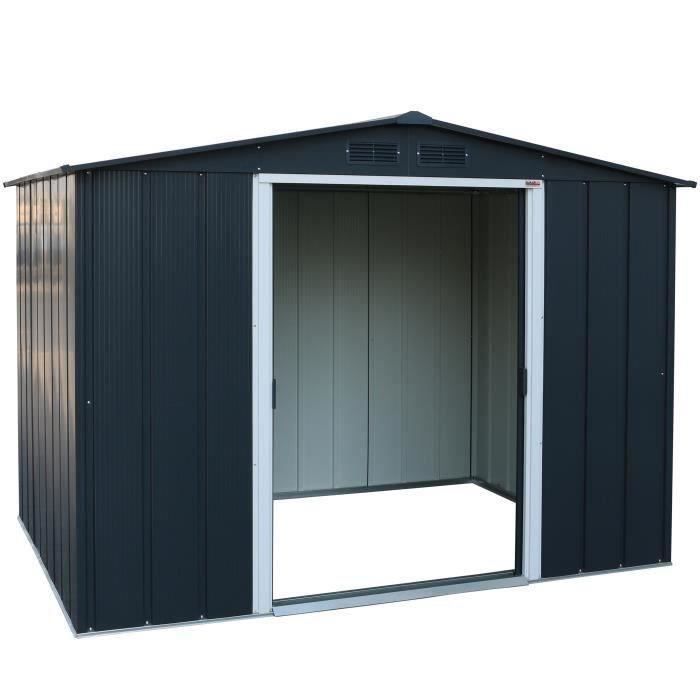 4.77 m² Metal Garden Shed - DURAMAX - Anchoring Kit Included - Anthracite Grey