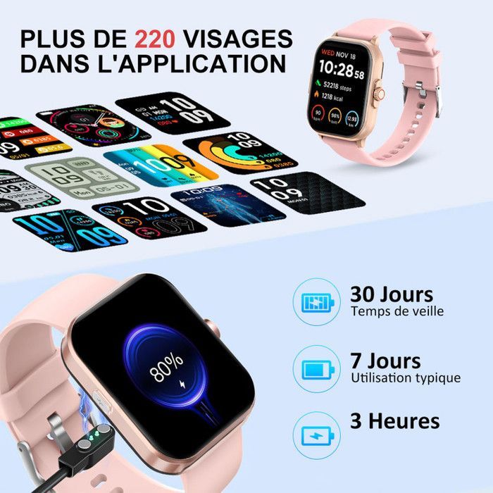 Reloj inteligente para mujer con llamadas Bluetooth - Reloj inteligente de fitness con ECG de 2,01