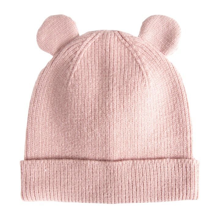 Gorro unisex Isotoner color rosa bebé con orejas