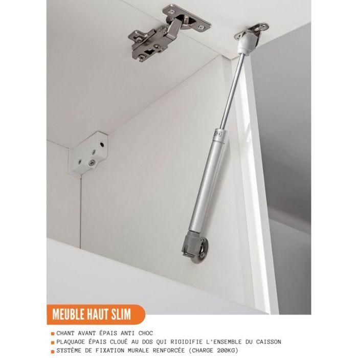 Bellissi Slim Keukenwandkast, Eikenhoutafwerking, 1 klepdeur, 80 cm breed - Cuisineandcie