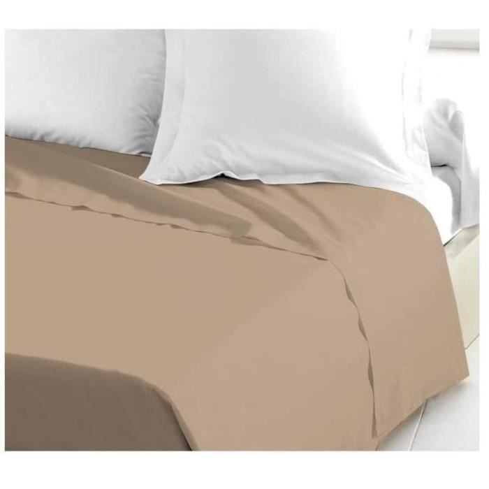 Lenzuolo piano LOVELY HOME 100% cotone 240x300 cm beige