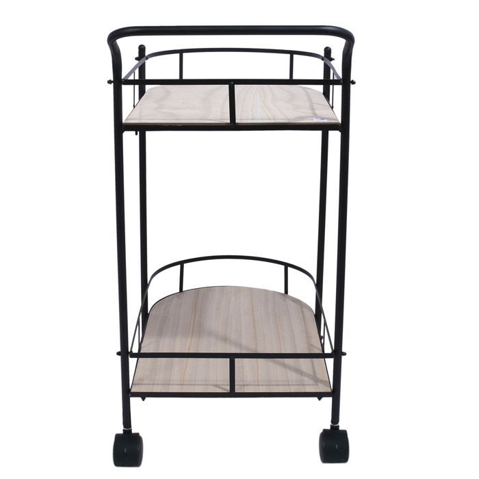 Carrito rodante de 2 niveles - Ancho 68 x Profundidad 39 x Alto 79,6 cm - Negro