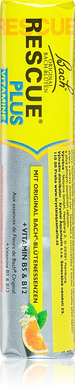 Bach® Flower Remedies RESCUE® Plus + prehransko dopolnilo z vitaminoma B5 in B12, sadni bonboni za podporo duševnemu ravnovesju