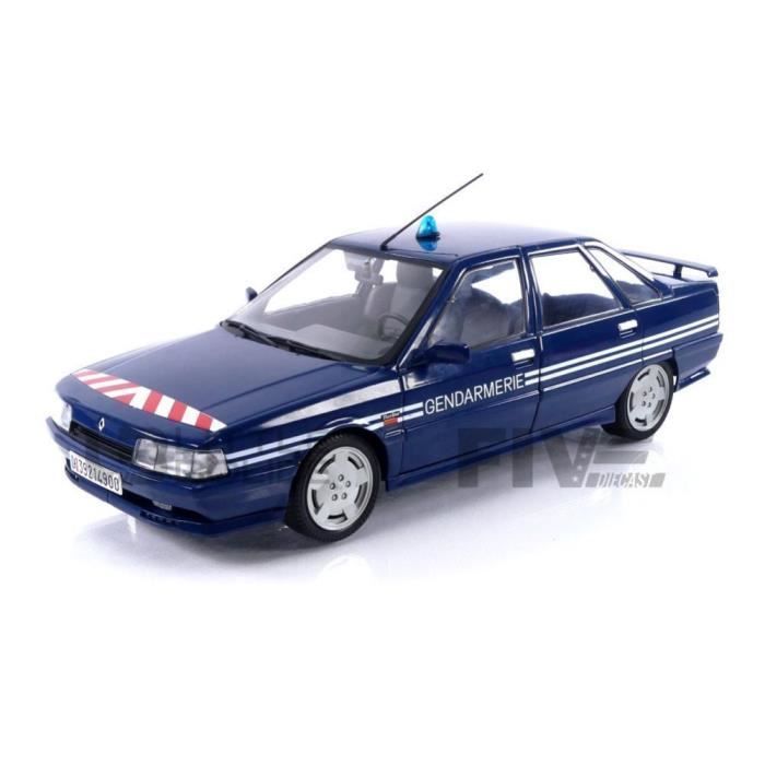 Voiture Miniature de Collection - SOLIDO - RENAULT 21 Turbo Gendarmerie BRI - 1992 - Bleu - 1/18